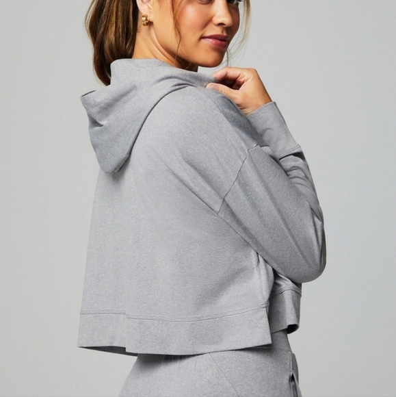 Fabletics Cloud Jersey Cropped Hoodie - Picture 2 of 9